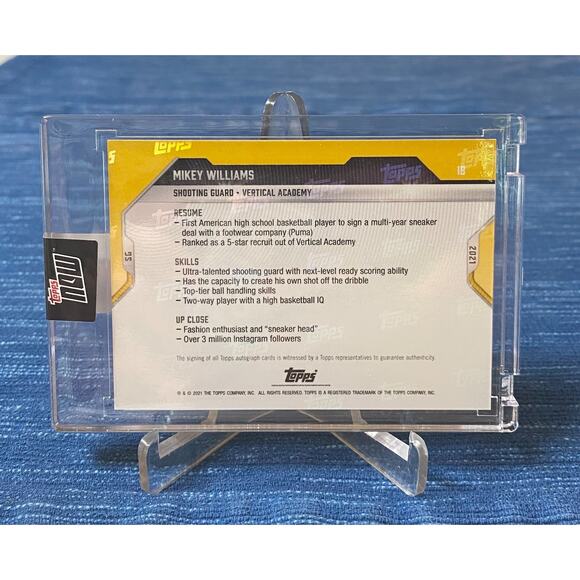 Mikey Williams 2021 Bowman Next Autograph Blue /49 1st Topps Now Auto 17C - Picture 2 of 2